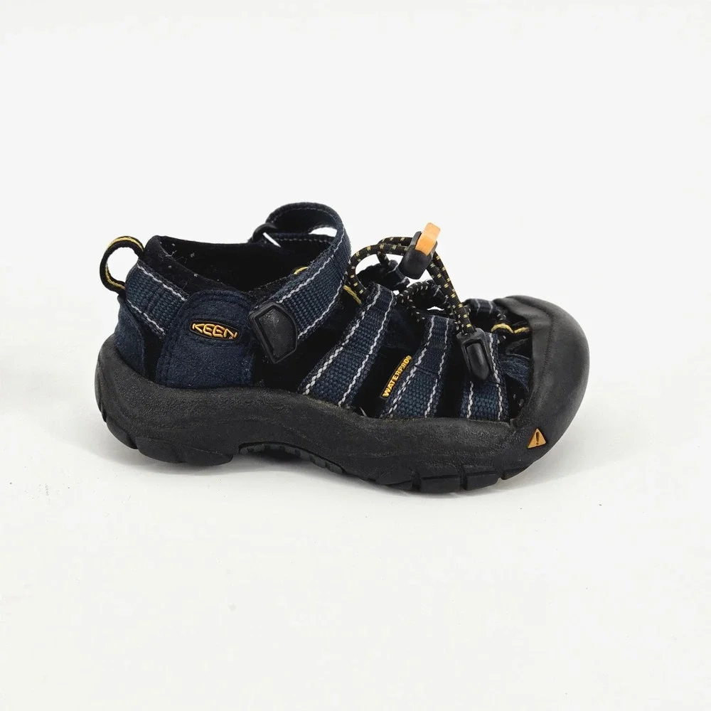 Keen Newport H2 Waterproof Sandals Kids Size 5 Navy Blue Black Yellow Outdoor